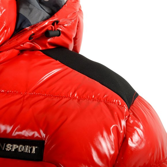 Plein Sport Men's Red Logo Print Zip Up Hooded Parka Jacket - Picture 6 of 10